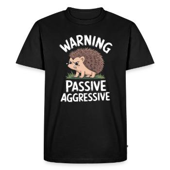 Attention Passif Agressif Hérisson Humour - T-shirt Premium bio Homme - noir - Devant - Nico (187cm)