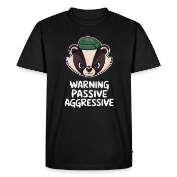 Attention passive aggressive badger with cap - Men's Premium Organic T-Shirt - black - Front - Nico (187cm)