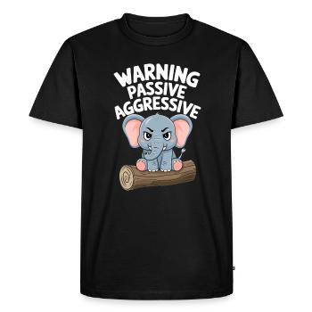 Beware Passive-Aggressive Funny Elephant - Men's Premium Organic T-Shirt - black - Front - Nico (187cm)