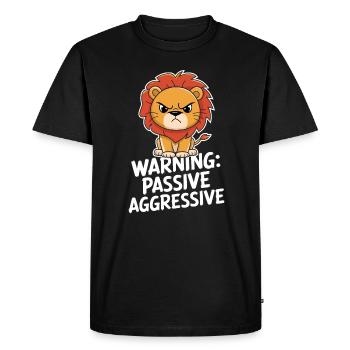 Warning: Passive, Aggressive, Leo - Men's Premium Organic T-Shirt - black - Front - Nico (187cm)