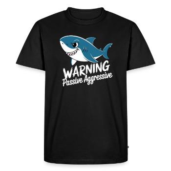 Avertissement de requin passif agressif - T-shirt Premium bio Homme - noir - Devant - Nico (187cm)