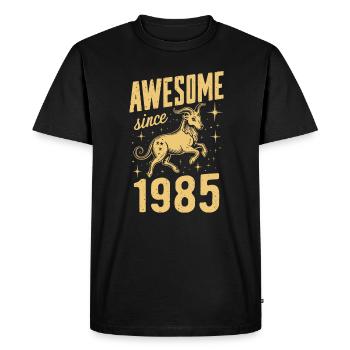 Capricorne anniversaire grand depuis 1985 - T-shirt Premium bio Homme - noir - Devant - Nico (187cm)