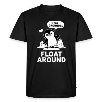 Penguin Adventure: Stay Grounded Float Around - Men's Premium Organic T-Shirt - black - Front - Nico (187cm)