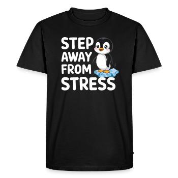Get away from stress with cute penguin - Men's Premium Organic T-Shirt - black - Front - Nico (187cm)