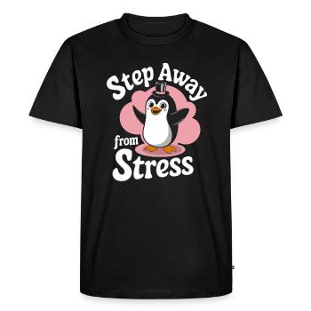 Step away from stress with penguin magic - Men's Premium Organic T-Shirt - black - Front - Nico (187cm)