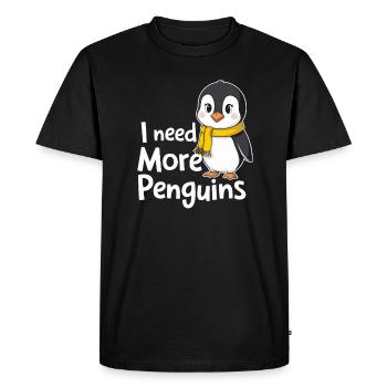 J’ai besoin de plus de pingouins drôle de pingouin dire - T-shirt Premium bio Homme - noir - Devant - Nico (187cm)