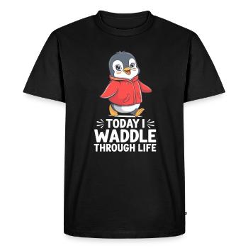 Today I waddle through life - Men's Premium Organic T-Shirt - black - Front - Nico (187cm)