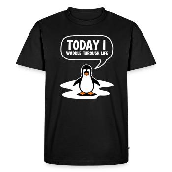 Aujourd’hui, je me dandine dans la vie - T-shirt Premium bio Homme - noir - Devant - Nico (187cm)