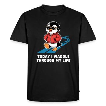 Aujourd’hui, je me dandine dans ma vie - T-shirt Premium bio Homme - noir - Devant - Nico (187cm)