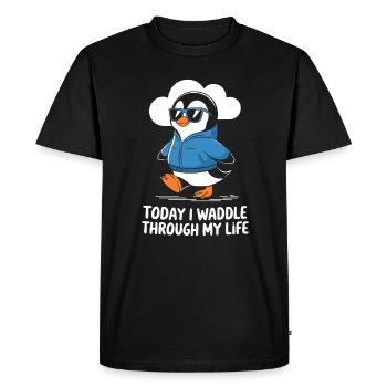 Aujourd’hui, je me dandine dans ma vie - T-shirt Premium bio Homme - noir - Devant - Nico (187cm)