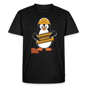 Self-confidence in construction penguin construction helmet - Men's Premium Organic T-Shirt - black - Front - Nico (187cm)