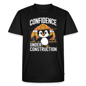 Confidence Under Construction Penguin Construction Site - Men's Premium Organic T-Shirt - black - Front - Nico (187cm)