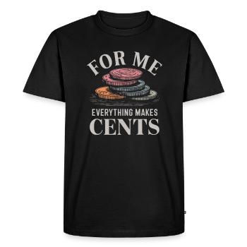 Pour moi, tout rapporte quelques centimes - T-shirt Premium bio Homme - noir - Devant - Nico (187cm)