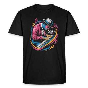 Jazz Vibes Only Music Lover Art - T-shirt Premium bio Homme - noir - Devant - Nico (187cm)