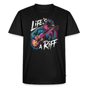 Jazz : l’inspiration musicale de la vie est un riff - T-shirt Premium bio Homme - noir - Devant - Nico (187cm)