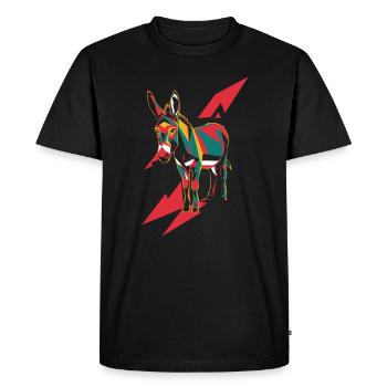 Graphique géométrique des animaux de la ferme - Âne - T-shirt Premium bio Homme - noir - Devant - Nico (187cm)
