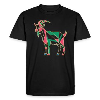 geomGéométrique Ferme Animal Graphique Chèvre Coloré - T-shirt Premium bio Homme - noir - Devant - Nico (187cm)