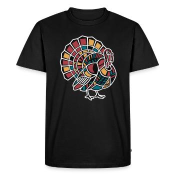 Géométrique Animaux de la Ferme Graphique Turquie - T-shirt Premium bio Homme - noir - Devant - Nico (187cm)
