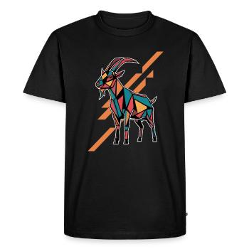 Géométrique Ferme Animal Graphique Coloré - T-shirt Premium bio Homme - noir - Devant - Nico (187cm)