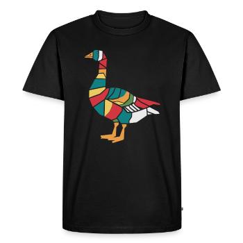 Coloré géométrique animal de la ferme graphique oie - T-shirt Premium bio Homme - noir - Devant - Nico (187cm)