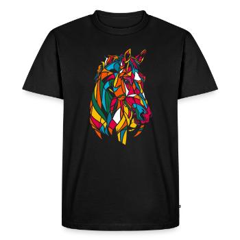 Cheval graphique coloré géométrique de la ferme - T-shirt Premium bio Homme - noir - Devant - Nico (187cm)