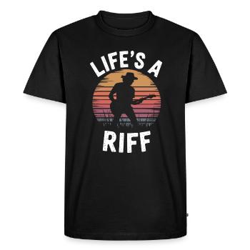 Guitariste : Life is a riff - T-shirt Premium bio Homme - noir - Devant - Nico (187cm)