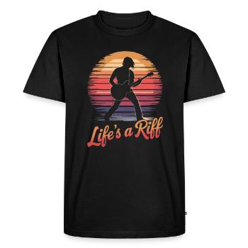 Guitariste : Life’s A Riff Art - T-shirt Premium bio Homme - noir - Devant - Nico (187cm)