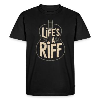 Guitariste : Life’s a Riff - T-shirt Premium bio Homme - noir - Devant - Nico (187cm)