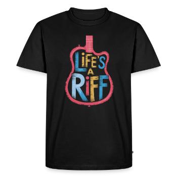 Guitariste : Life’s A Riff - T-shirt Premium bio Homme - noir - Devant - Nico (187cm)