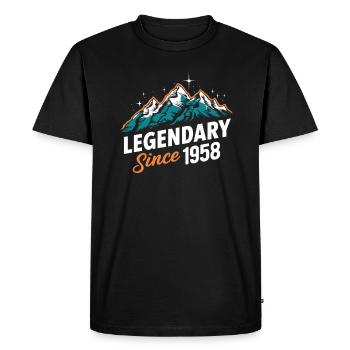 Légendaire depuis 1958 Anniversaire du randonneur Randonnée en montagne - T-shirt Premium bio Homme - noir - Devant - Nico (187cm)