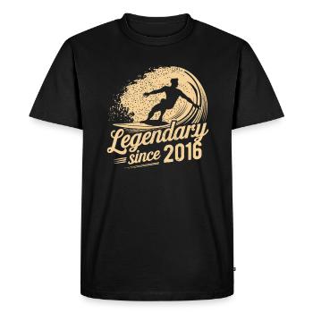 Legendary since 2016 Birthday Surfer - Men's Premium Organic T-Shirt - black - Front - Nico (187cm)