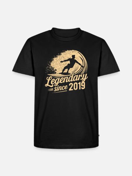 Legendary since 2019 Birthday Surfer - Men's Premium Organic T-Shirt - black