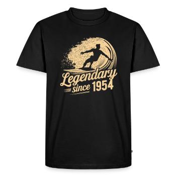 Legendary since 1954 birthday surfer - Men's Premium Organic T-Shirt - black - Front - Nico (187cm)