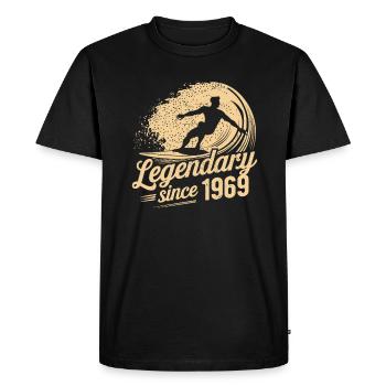 Legendary since 1969 Birthday Surfer - Men's Premium Organic T-Shirt - black - Front - Nico (187cm)