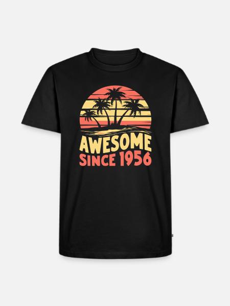 Awesome Since 1956 Birthday - Men's Premium Organic T-Shirt - black