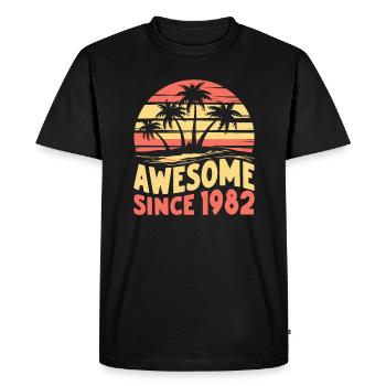 Génial depuis 1982 Anniversaire - T-shirt Premium bio Homme - noir - Devant - Nico (187cm)