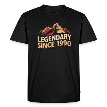 Legendary Since 1990 Wanderer Mountain Vintage - Men's Premium Organic T-Shirt - black - Front - Nico (187cm)