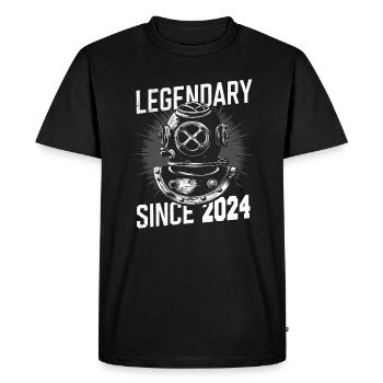 Légendaire depuis 2024 - Plongeur Anniversaire - T-shirt Premium bio Homme - noir - Devant - Nico (187cm)