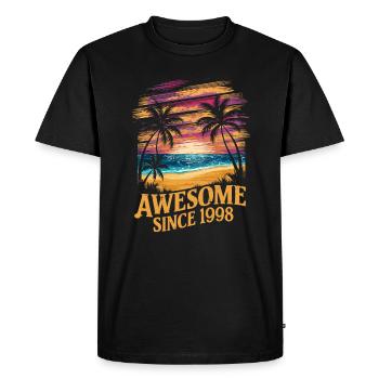 Génial depuis 1998 Plage Coucher de soleil - T-shirt Premium bio Homme - noir - Devant - Nico (187cm)