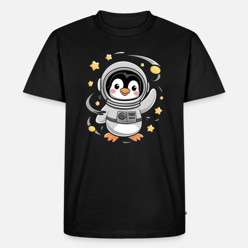 Aventure d’astronaute pingouin dans l’espace - T-shirt Premium bio Homme - noir