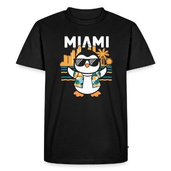 Pingouin de Miami avec lunettes de soleil - T-shirt Premium bio Homme - noir - Devant - Nico (187cm)
