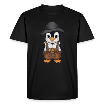 Cute penguin in leather pants Bayer - Men's Premium Organic T-Shirt - black - Front - Nico (187cm)