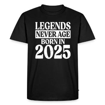 Legends Never Grow Old Birthday 2025 - Men's Premium Organic T-Shirt - black - Front - Nico (187cm)