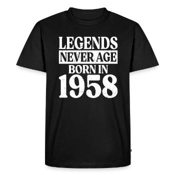 Legends Never Grow Old Birthday 1958 - Men's Premium Organic T-Shirt - black - Front - Nico (187cm)