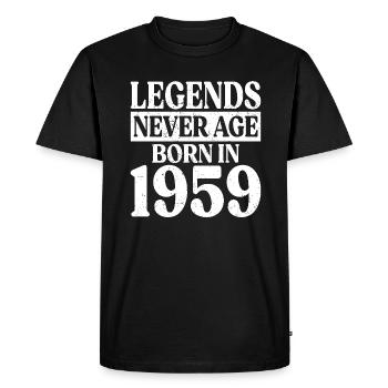 Legends Never Grow Old Birthday 1959 - Men's Premium Organic T-Shirt - black - Front - Nico (187cm)