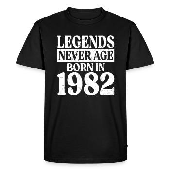 Legends Never Grow Old Birthday 1982 - Men's Premium Organic T-Shirt - black - Front - Nico (187cm)