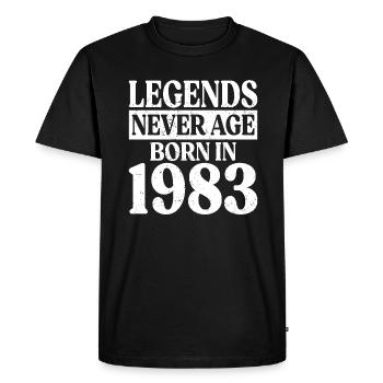 Les légendes ne vieillissent jamais Anniversaire 1983 - T-shirt Premium bio Homme - noir - Devant - Nico (187cm)