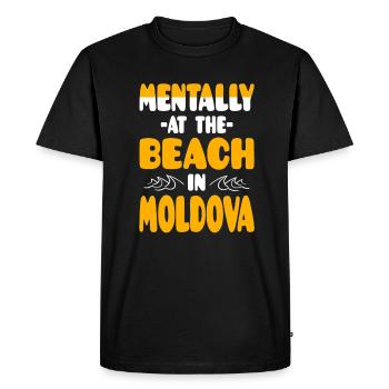 Mentalement à la plage en Moldavie - T-shirt Premium bio Homme - noir - Devant - Nico (187cm)
