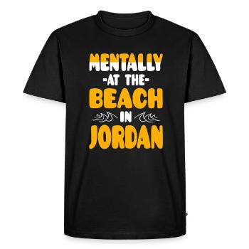 Mentalement à la plage en Jordanie - T-shirt Premium bio Homme - noir - Devant - Nico (187cm)
