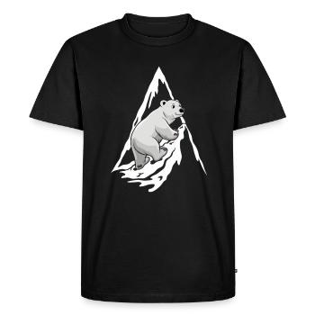 Ours polaire mignon au sommet de la montagne - T-shirt Premium bio Homme - noir - Devant - Nico (187cm)